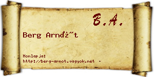 Berg Arnót névjegykártya